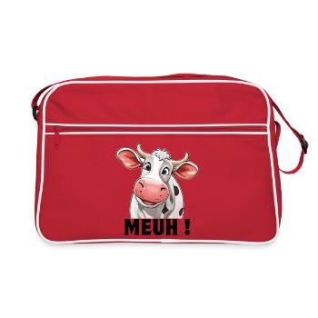 vache, vache laitière, éleveur de vaches - Sac Retro - rouge/blanc - Devant