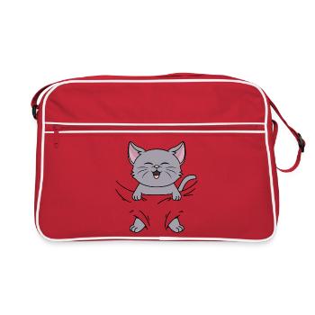 Chats, bébé chat, chaton, bébé chaton, bébé chat - Sac Retro - rouge/blanc - Devant