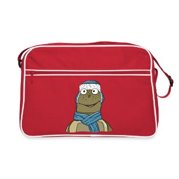 Turtle in winter - Retro Bag - red/white - Front