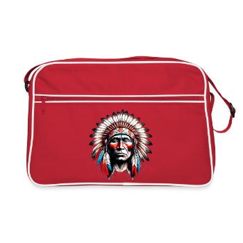Peau rouge amérindienne américaine - Sac Retro - rouge/blanc - Devant