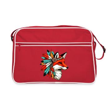 Renard amérindien Peau rouge américaine - Sac Retro - rouge/blanc - Devant