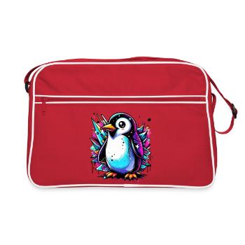 Pinguin - Retro Tasche - Rot/Weiß - Vorne