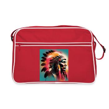 Amérindien Américain - Sac Retro - rouge/blanc - Devant
