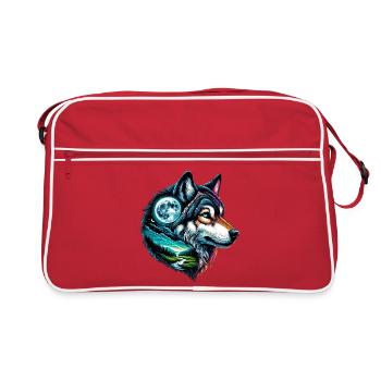Wolf - Retro Tasche - Rot/Weiß - Vorne