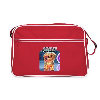 Future Pup Shih Tzu Dog - Retro Bag - red/white - Front