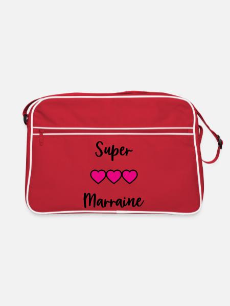 PATIN. TANTE. TATA. MAMA. MUTTERTAG - Retro Tasche - Rot/Weiß - Vorne