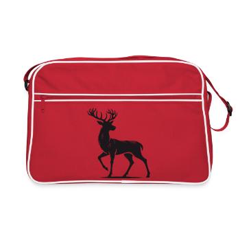 Sublime cerf en style silhouette - Sac Retro - rouge/blanc - Devant