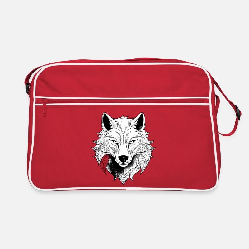 Mystic Wolf Face Print Retro Bag