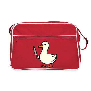 White Goose Duck Duckling Couteau Défense Défense - Sac Retro - rouge/blanc - Devant