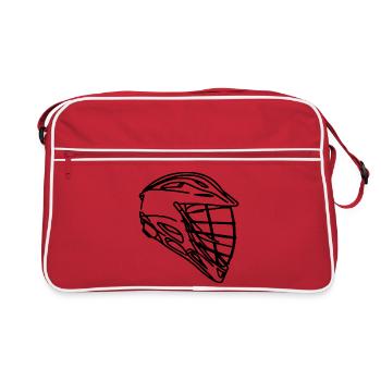 Lacrosse Helmet Drawing - Retro Bag - red/white - Front
