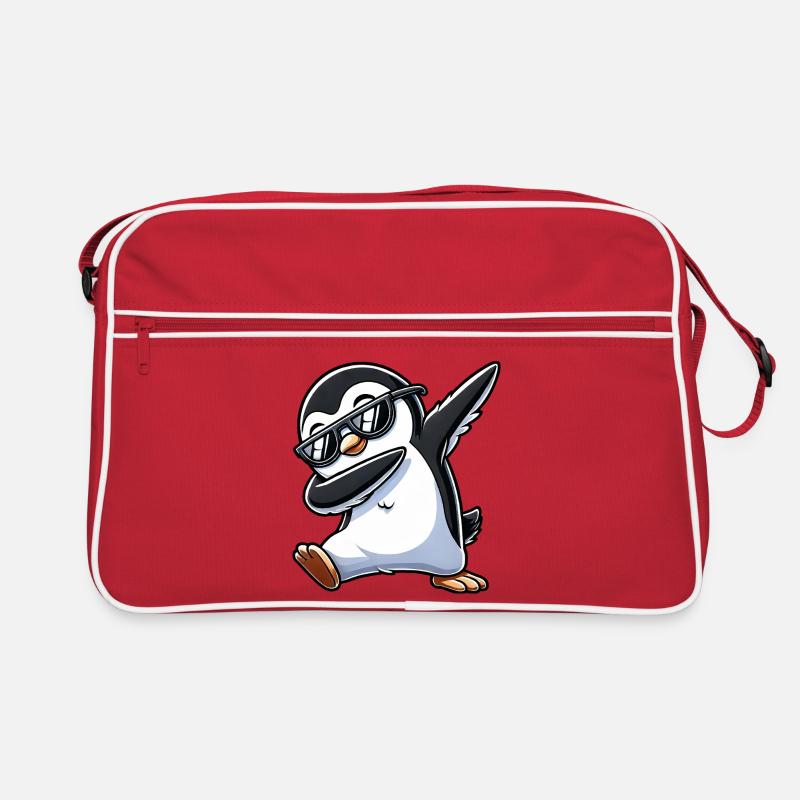 Cool Penguin Dab Lunettes de soleil Dessin animé Sac Retro