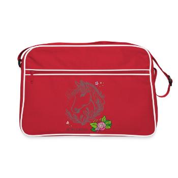 Schulkind - Retro Tasche - Rot/Weiß - Vorne