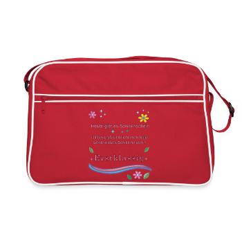 Schulkind Erstklassig - Retro Tasche - Rot/Weiß - Vorne