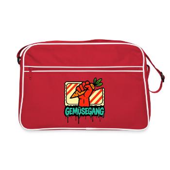 Conception de signe de main d’allée de légumes - Sac Retro - rouge/blanc - Devant