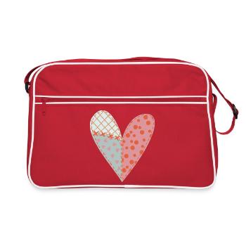 Patchwork Heart No11 - Retro Bag - red/white - Front