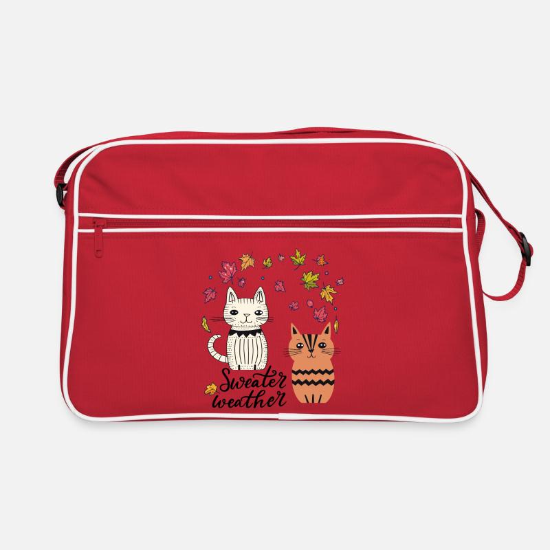 Chats dans les feuilles d'automne Sac Retro