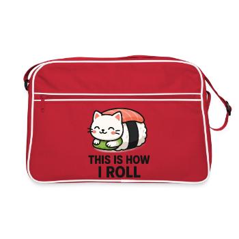 Illustration de sushi de chat - Sac Retro - rouge/blanc - Devant