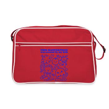 This Masterpiece Was Created By My Kids - Retro Tasche - Rot/Weiß - Vorne