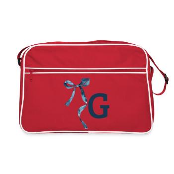 Monogramm g Geschenkidee - Retro Tasche - Rot/Weiß - Vorne