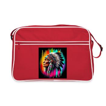 Amérindien Américain - Sac Retro - rouge/blanc - Devant