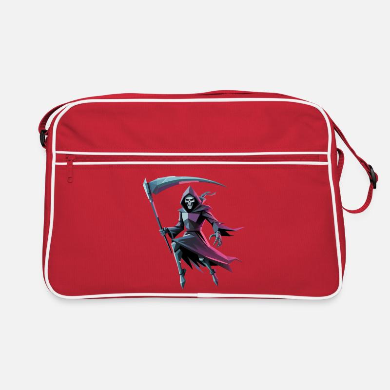 Death Reaper - Cooles Low-Poly-Logo Retro Tasche