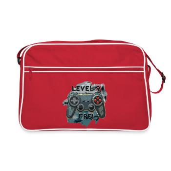Niveau 9 Manette de jeu gratuite Armée Conception militaire Camouflage Patch - Sac Retro - rouge/blanc - Devant