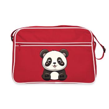 Panda Cartoon Doux et Charmeur - Sac Retro - rouge/blanc - Devant
