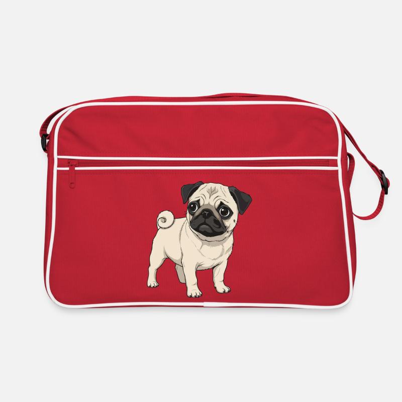 Pug puppy Retro Bag