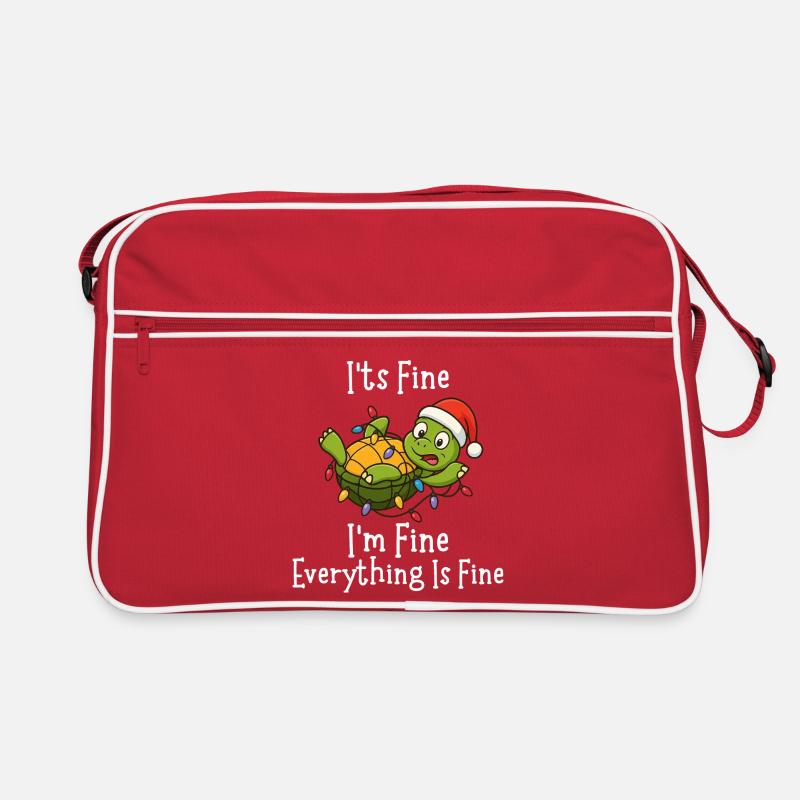 Funny Christmas Turtle It's Fine Everything fine Sac Retro