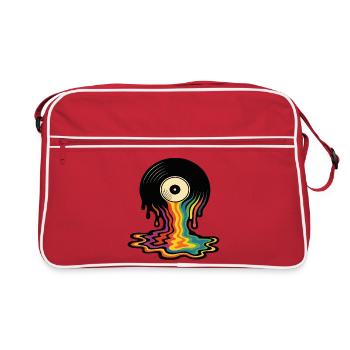 Melting Rainbow Vinyl Eye - Retro Bag - red/white - Front