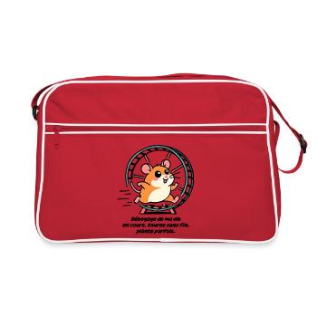 Hamster qui court dans sa roue - Sac Retro - rouge/blanc - Devant