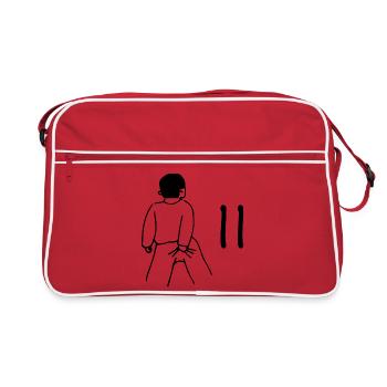 11e anniversaire - 11 ans - Sac Retro - rouge/blanc - Devant