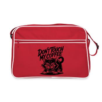 Drôle de design drôle de chat sifflant Coffee Love - Sac Retro - rouge/blanc - Devant