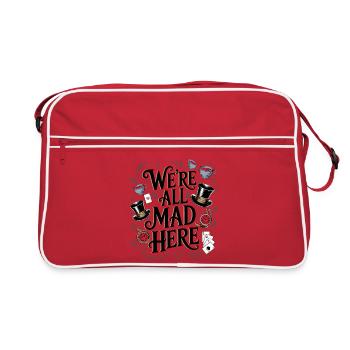 On est tous en colère ici - Citation drôle d’Alice - Sac Retro - rouge/blanc - Devant