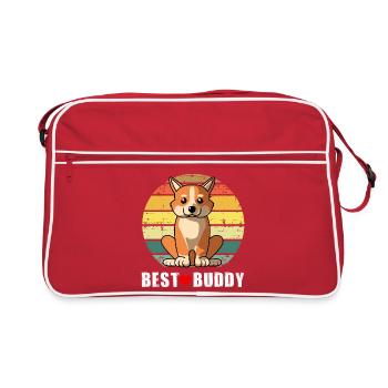 Süßer walisischer Corgi-Hund Bester Kumpel Retro Sunset Vinta - Retro Tasche - Rot/Weiß - Vorne