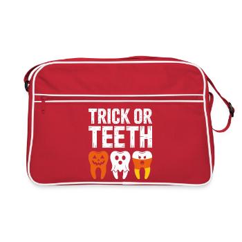 Trick or Teeth Halloween Tee - Retro Bag - red/white - Front