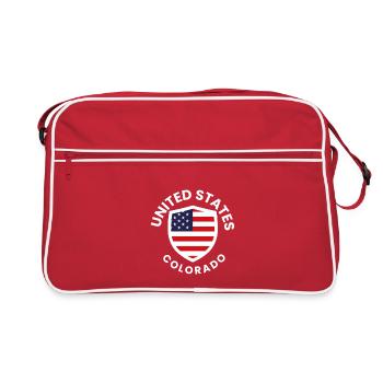 Flaggenschild Colorado USA Emblem - Retro Tasche - Rot/Weiß - Vorne