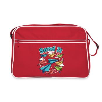 Envoyez-lui des avions en papier - Sac Retro - rouge/blanc - Devant