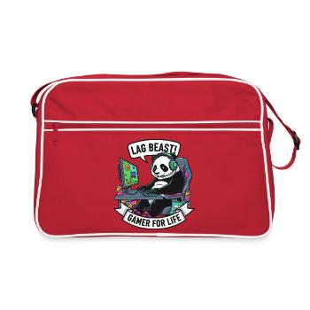 Lag Beast Panda Gamer Motif - Retro Bag - red/white - Front