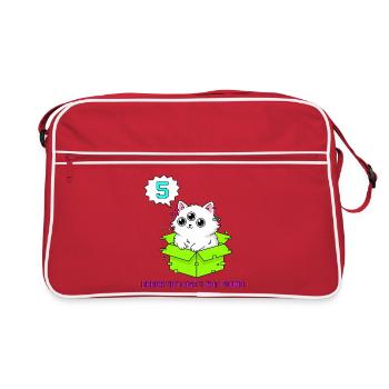 Erreur 404 Cat 5e anniversaire - Sac Retro - rouge/blanc - Devant