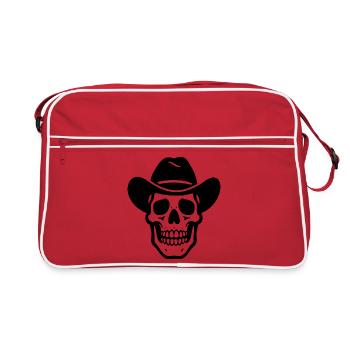 Cowboy Skull - Retro Bag - red/white - Front