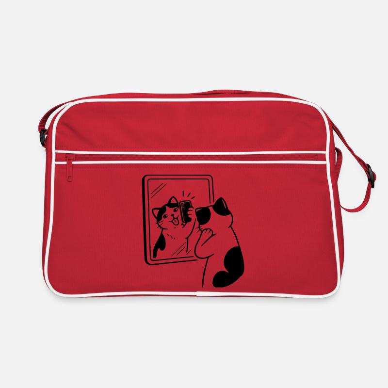 Cat Mirror Selfie Retro Bag
