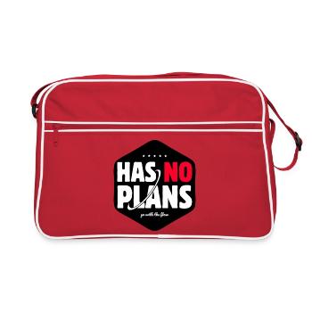 Hat keine Pläne, mit dem Strom zu schwimmen - Retro Tasche - Rot/Weiß - Vorne