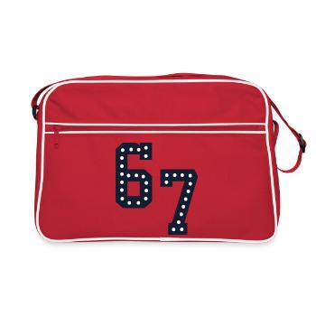 Number Lights 67 - Retro Tasche - Rot/Weiß - Vorne