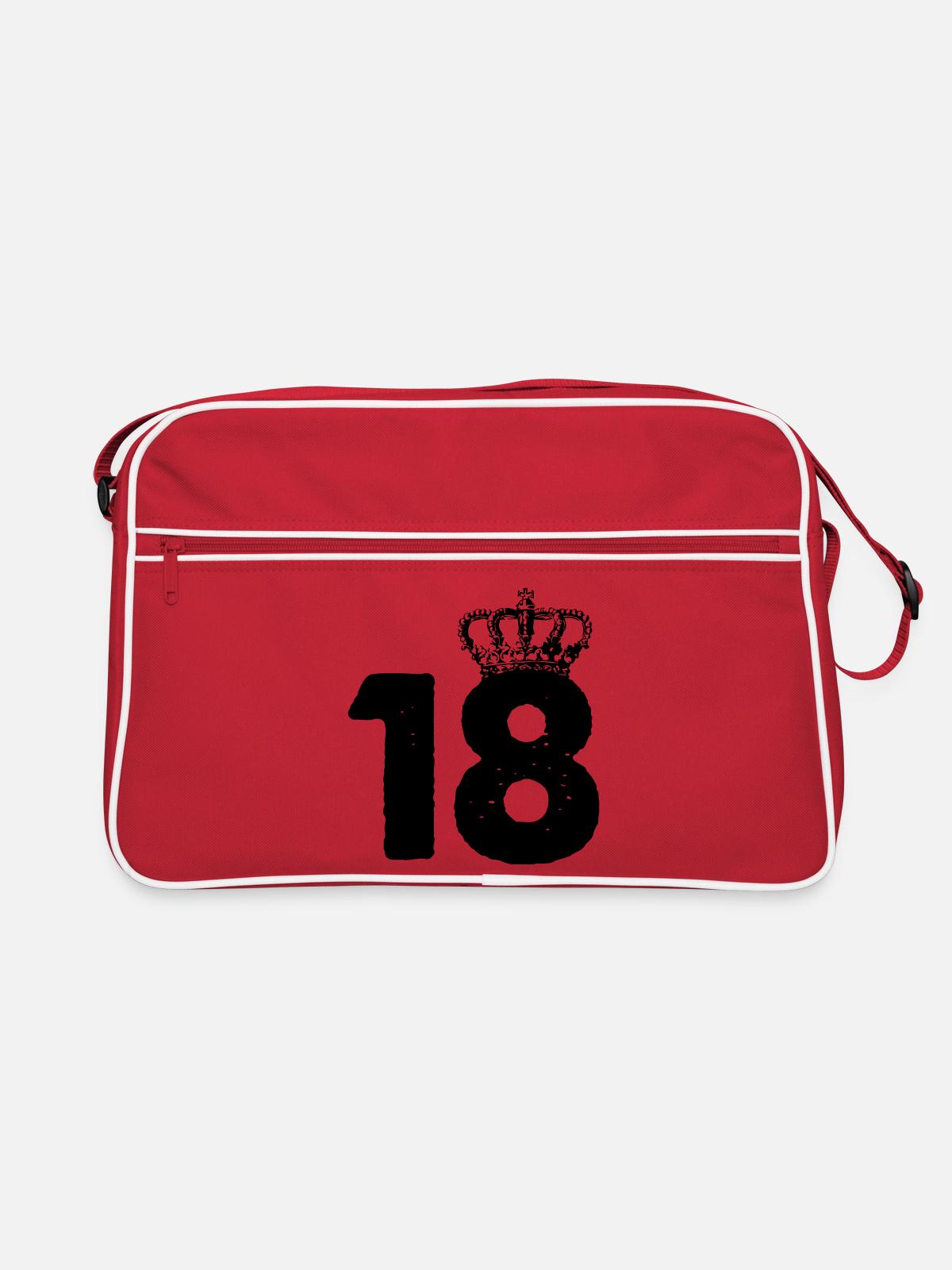 18 Krone - Retro Tasche - Rot/Weiß - Vorne