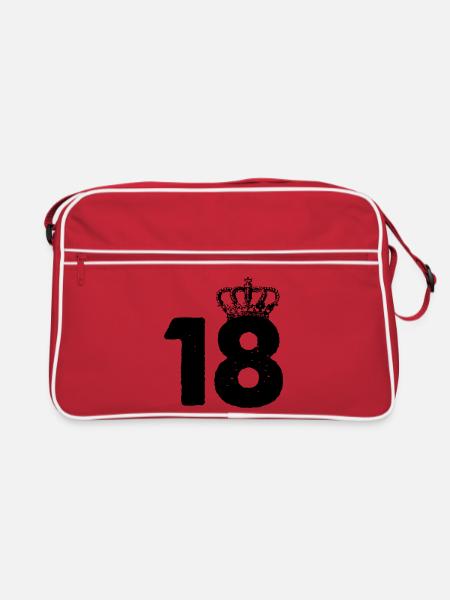 18 Krone - Retro Tasche - Rot/Weiß