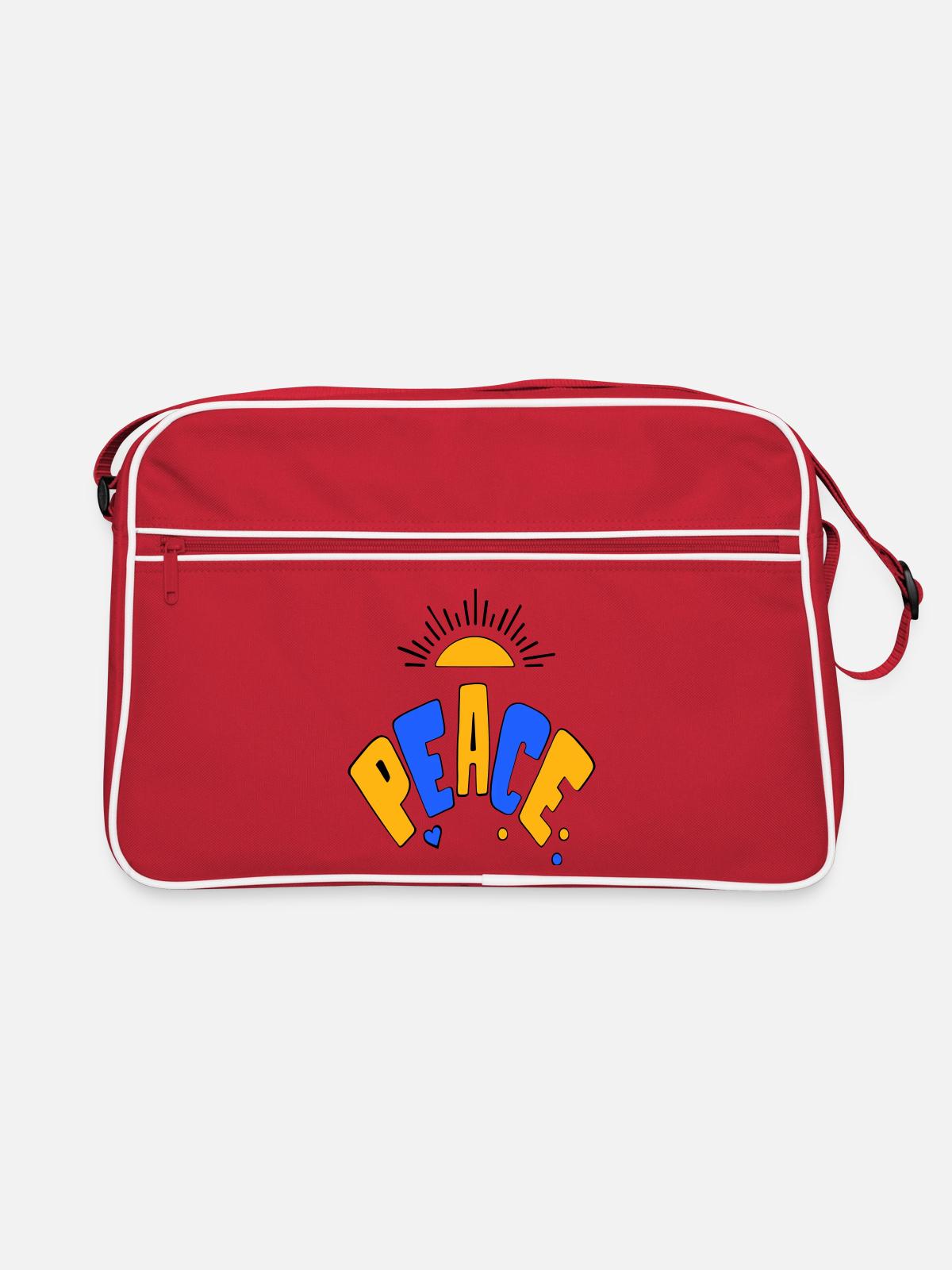 Peace  - Retro Tasche - Rot/Weiß - Vorne