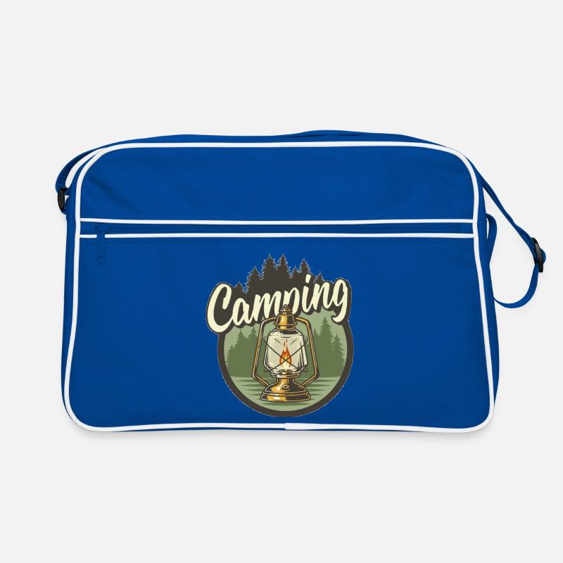 Lanterne de camping dans la forêt Sac Retro