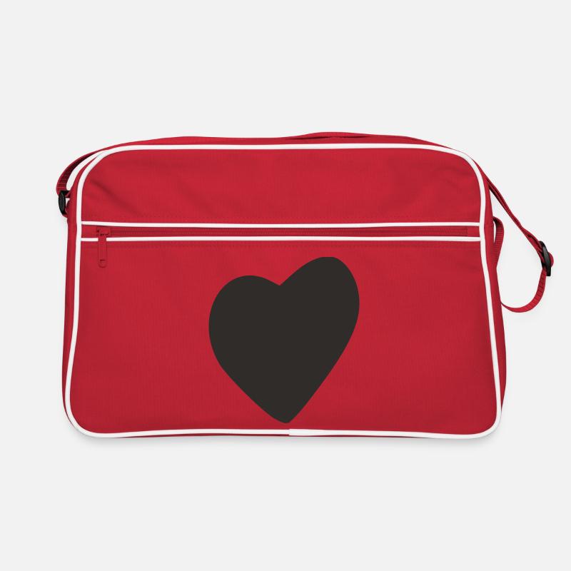 Minimalistisches Herz – Schlichtes Love-Design Retro Tasche