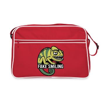 Caméléon souriant factice - Sac Retro - rouge/blanc - Devant
